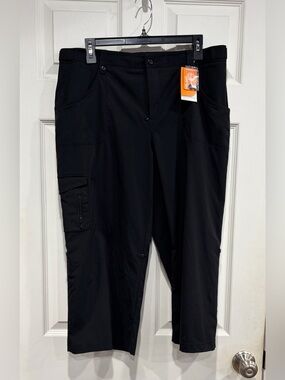 Lucy Women's Large Mobility Cargo Crop Pants NWT Wide-Leg Convertible Black